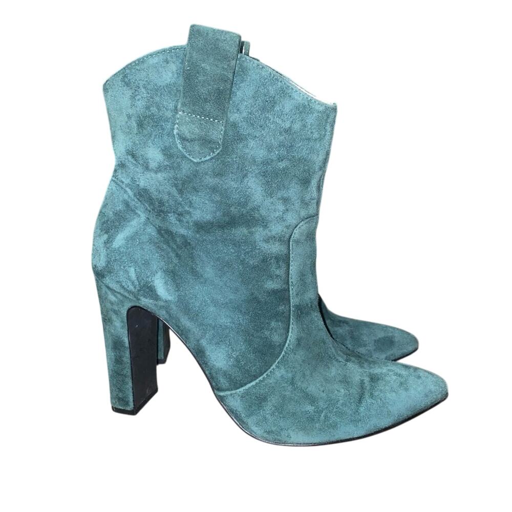 Chinese Laundry Green Suede Ankle Boots collab Kristin Cavallari whimsigoth 8 - Picture 5 of 10